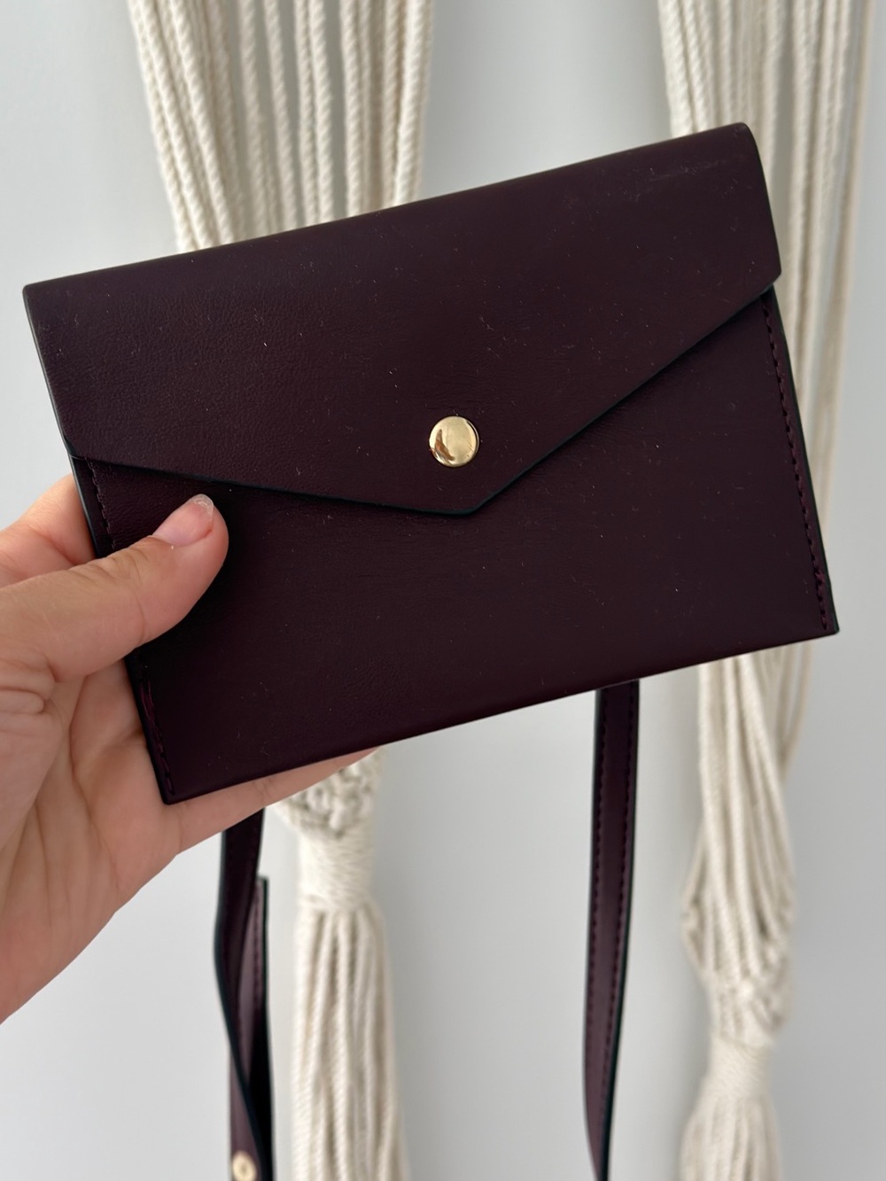 Women's Envelope Crossbody Bag in Deep Plum